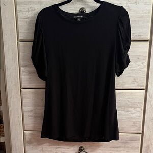 INC International Concepts Black Short Sleeve Top